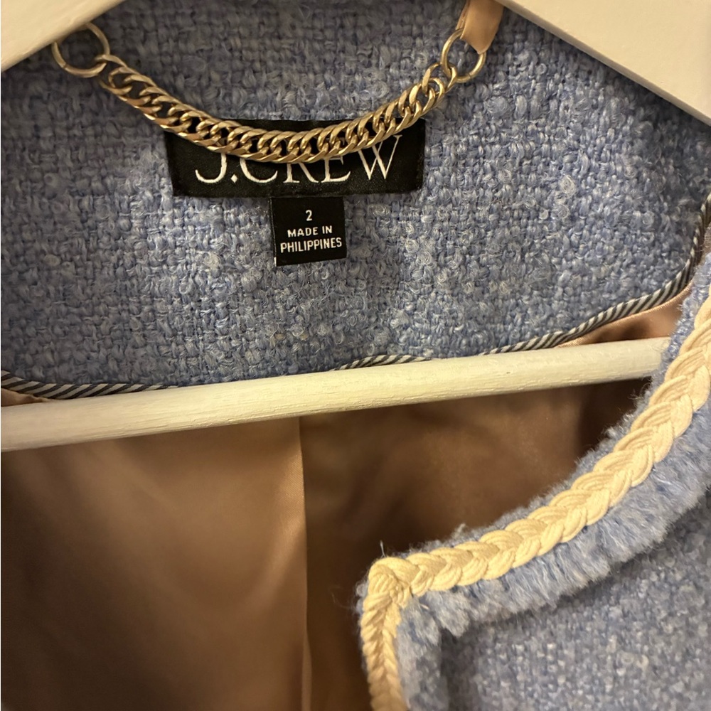 J. Crew France’s Lady Jacket Pale Seascape Maritime Tweed SIZE 2 - Picture 10 of 10